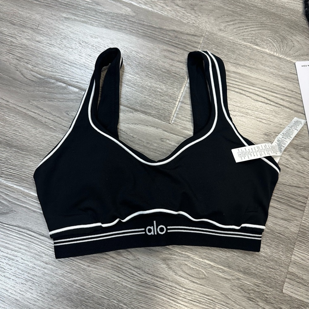 ALO Yoga Black and White Sports Bra
